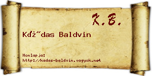 Kádas Baldvin névjegykártya